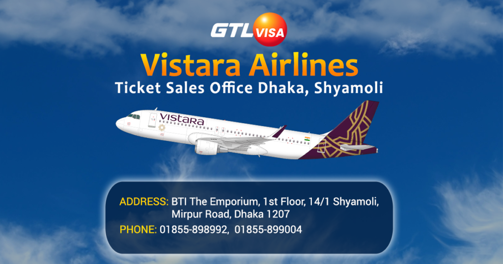 Vistara airlines ticket dhaka office
